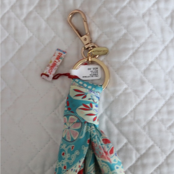 JOHNNY WAS Keychain Zoila Bandana Silk Scarf Handkerchief NWT Boho Bag Charm - Picture 3 of 5